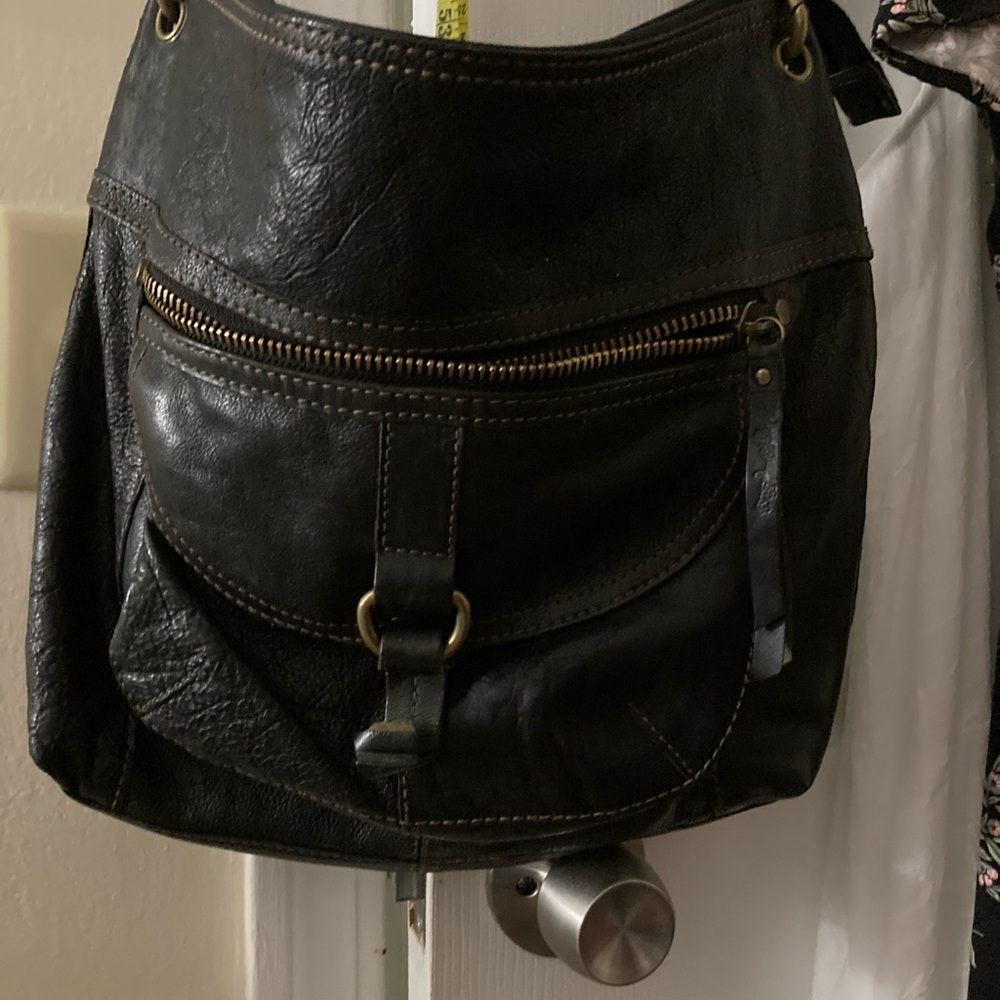 Fossil Black Leather Crossbody Bag